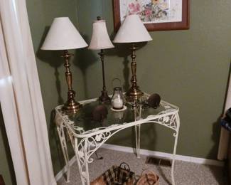 Wrought Iron Table with a Sample of Lamps!