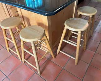 198 Oak Counter Stools X4min