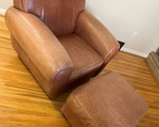 198 Leather Armchair Ottomanmin