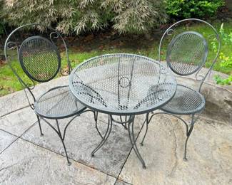 198 Vintage Metal Mesh Bistro Setmin