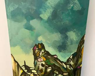 198 Sandra Alpine Mountain Landscape Acrylic 1975min