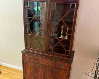 198 Vintage Henry Steul Sons Mahogany Curio Cabinet min