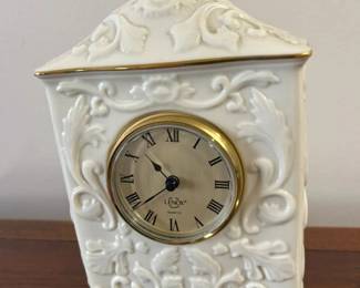 198 Lenox Porcelain Georgian Ivory Scroll Mantle Clockmin