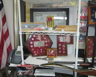 coins // cane knifes / bow and arrow