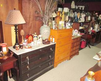 A great variety of chests/stands/accent items