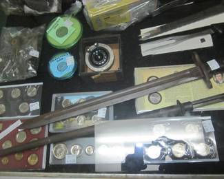 coins / antique swords