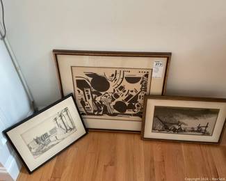 wblack and white framed prints signed2731