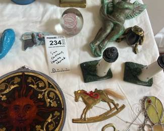 wsun catchers hanging cherub brass clock misc2341