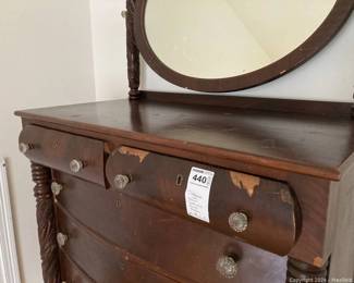 wantique bedroom dresser whith sandwich glass blown knobs4406