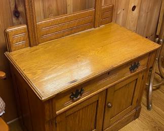 Oak Washstand with Rack