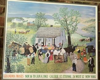 Vintage Grandma Moses Framed Poster