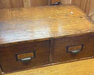 Old Oak Two Drawer File Box