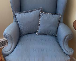 Pair of Queen Anne Style Wing Chairs