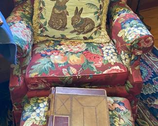 Floral Chair and Ottoman