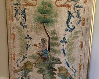 Vintage French Neoclassical Wooden Wall Hanging 