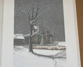 Signed and Numbered Bob Timberlake "Winter Garden" Print