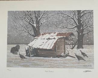 Signed and Numbered Bob Timberlake "Nay's Turkey" Print