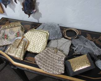 Vintage Mesh & Beaded Purses, Elgin American Compact