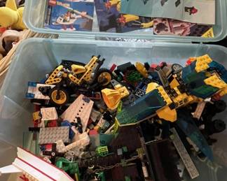 assorted Legos - one small tub, one large tub