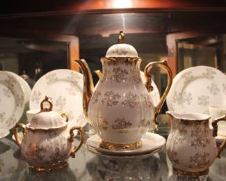 gold-rim tea set