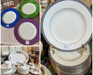 Wedgwood Palatia Cobalt Blue & Gold Plate Set / Mikasa Plates & Vintage Set