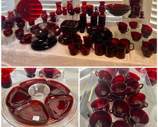 Ruby Red Glassware - Beautiful Relish Tray