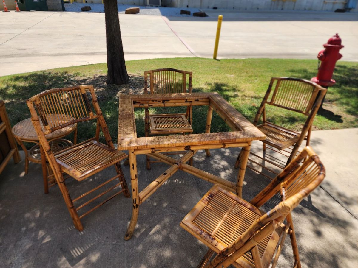 Bamboo Rattan cir 1967, Dinner Set.  $750.00