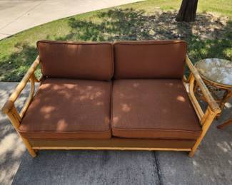 Bamboo Rattan cir 1967 Love Seat. $450.00