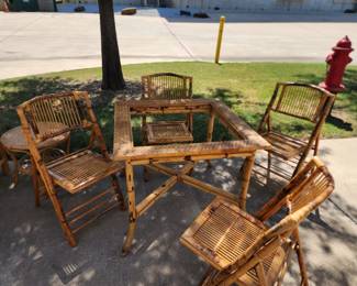 Bamboo Rattan cir 1967, Dinner Set.  $750.00