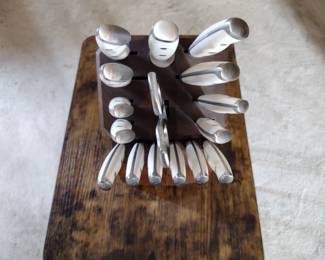 Cangshan S1 Series German Steel forged Knife Set, Walnut Block - $70.00
Product Page:
https://www.amazon.com/Cangshan-1022599-German-Forged-17-Piece/dp/B071K7HR5F/ref=asc_df_B071K7HR5F/?tag=hyprod-20&linkCode=df0&hvadid=693711674134&hvpos=&hvnetw=g&hvrand=4688490712638121554&hvpone=&hvptwo=&hvqmt=&hvdev=c&hvdvcmdl=&hvlocint=&hvlocphy=1026350&hvtargid=pla-358927141190&mcid=a9822aab69ca39338f3cb1be37559879&gad_source=1&th=1