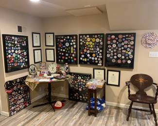Political buttons and memorabilia.