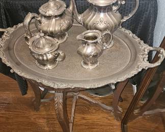 Silver-plated tea service set