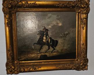 Signed listed artist fine antique oil painting