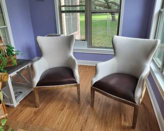 Steve Silver Two-Tone Wing Back Chairs