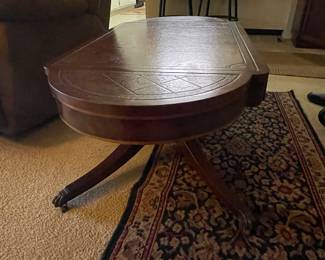 Leather top coffee table 