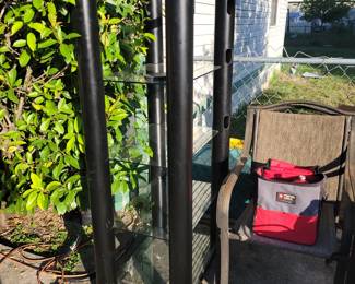 Metal and glass shelf
