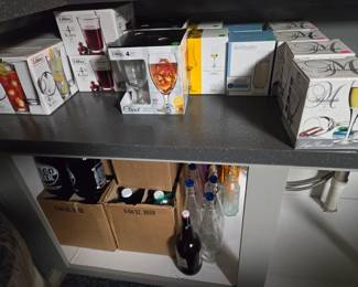 Libbey glassware in boxes