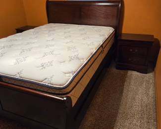 King bed, 2 nightstands, matching dresser w/mirror, & chest of drawers in other pics