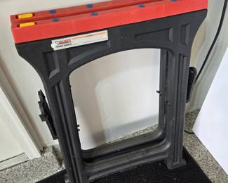 Folding plastic sawhorses