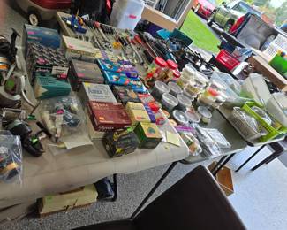 Fishing gear - rods, reels, 100s of lures, bobbers, weights, & other accessories