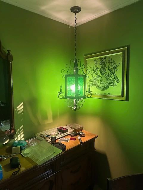 MID CENTURY GREEN LIGHTING FIXTURE