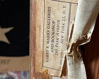 Harry Marks Galleries and Bookshop New York label on the original frame of the Knox maritime oil