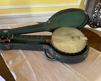 Unidentified Banjo with case