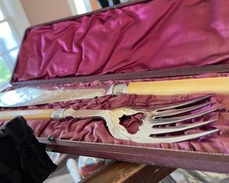 Vintage fish serving pieces in original box