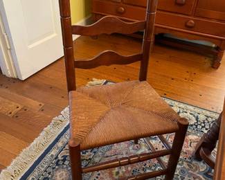 Showing one of the ladder back chairs