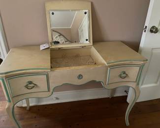 French Provincial dressing table with fold down mirror