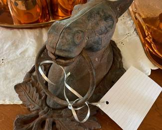 Cast iron horse head door knocker