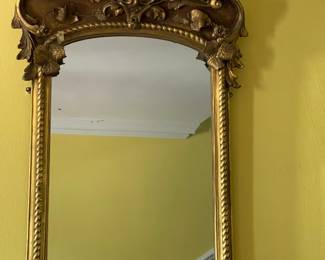 Chippendale mirror top ornamental details