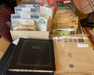 Stamps, stamp collection books, first day covers