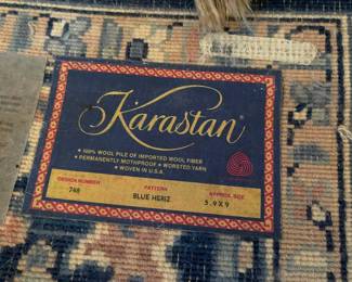 Karastan label Blue Heriz